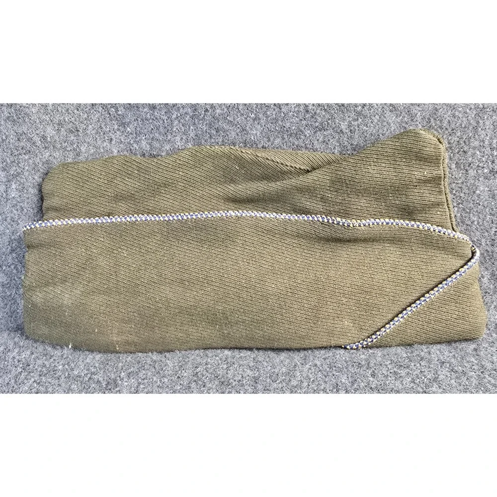 Vintage Men's Poly/Wool Green Cap Hat size 7 1/8 Uniform‎ Military